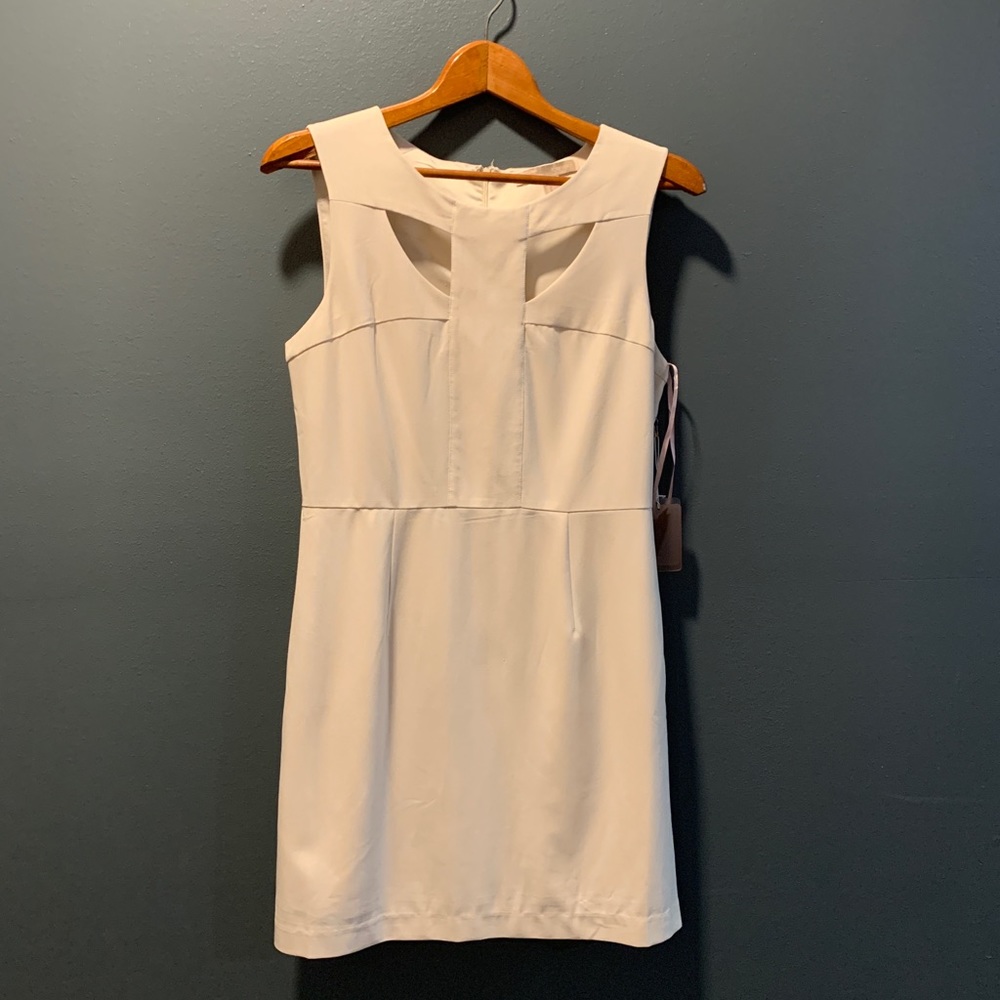 Forever 21 Contemporary Cream Dress with Cutouts